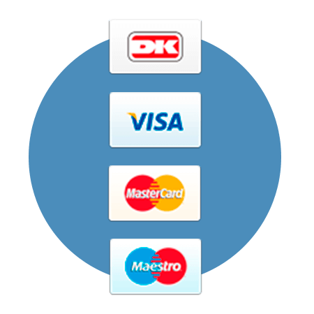 kreditkort Indløsningsaftale der understøtter Visa/dankort, Visa, mastercard og Maestro